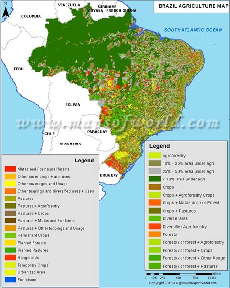 Brazil Agriculture Map | Agriculture in Brazil Map