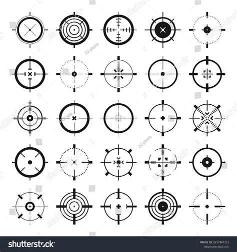 Crosshair Gun Sight Vector Icons Bullseye Stock Vector (Royalty Free ...