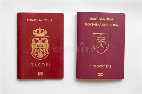 Slovak And Serbian Passport On White Paper Background Stock Photo - Image of business ...