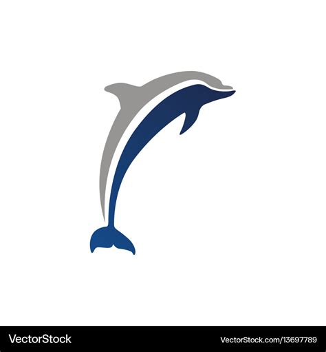 Dolphin logo isolated Royalty Free Vector Image