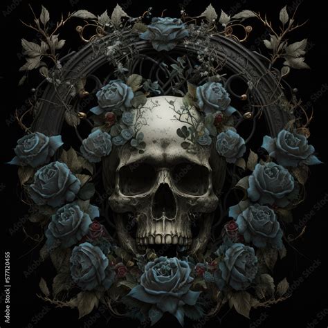 Gothic Skulls The Dark Beauty of Death AI Generated Stock Illustration ...