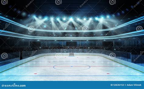 Hockey Stadium With Spectators And An Empty Ice Rink Stock Illustration - Image: 53636153