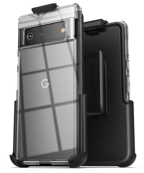 Pixel 6 Clear Back Case with Belt Clip Holster - Encased