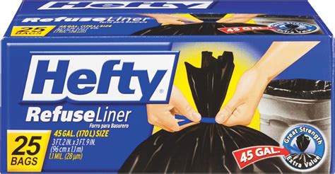 Amazon.com: Hefty Extra Large Black Trash Bags for Curbside Bins, 45 ...