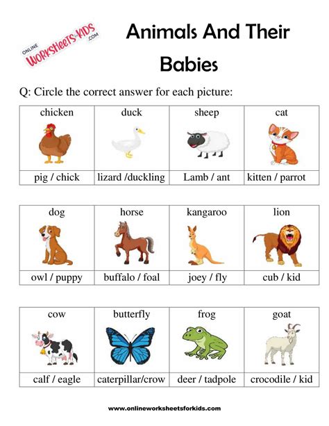 FREE Printable Baby Animals Worksheets, 41% OFF