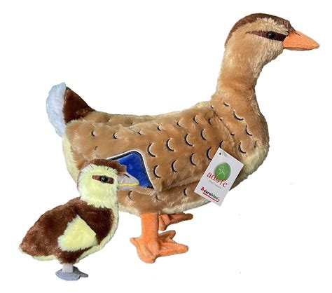 Buy Adore 13" Standing Mallory The Mallard Duck with Duckling Stuffed Animal Plush Toy Online at ...