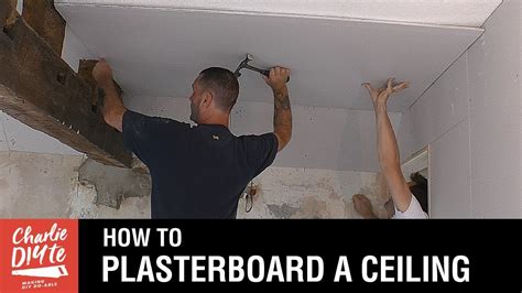 How to Plasterboard an Old Ceiling - YouTube