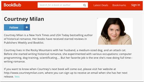 20 Fantastic BookBub Author Profile Examples