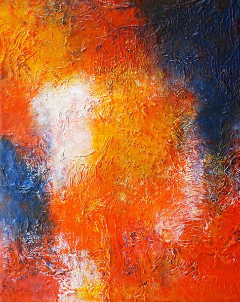 Abstract In Orange And Blue Painting by Angela Anelli