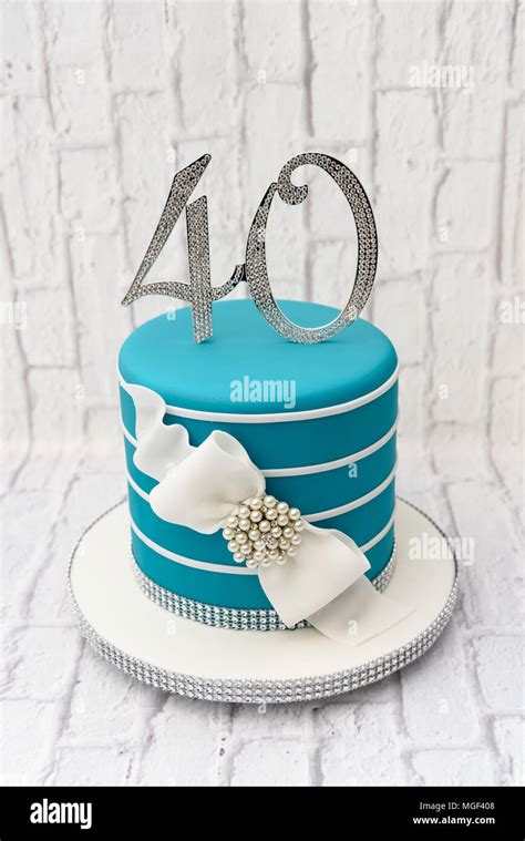 40th Birthday celebration cake Stock Photo - Alamy