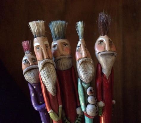 Mary-Lynne Moffatt recycled paint brushes. Santa. | Paint brush art