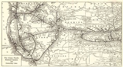 1928 Antique UNION PACIFIC RAILROAD Map Black and White | Etsy | Union pacific railroad, Map ...