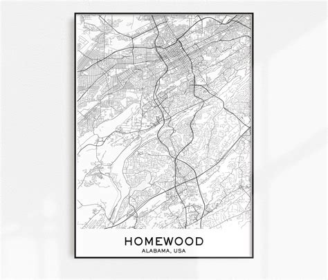 Homewood Map Print City Map Prints Homewood Map City Maps | Etsy