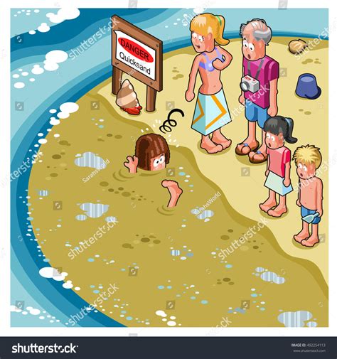 Man Sinking Quicksand Beach Surprised Family Stock Vector (Royalty Free) 492254113 | Shutterstock