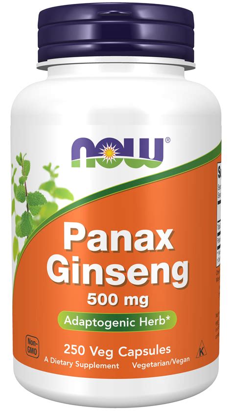 NOW Supplements, Panax Ginseng (Root) 500 mg, Adaptogenic Herb*, 250 ...