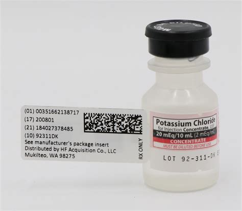 POTASSIUM CHLORIDE FOR INJECTION CONCENTRATE, USP 20 mEq/10mL (2 mEq/mL