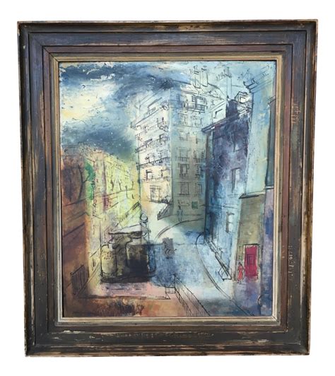 Modernist Parisian Street Scene Painting by John Cunningham | Chairish Abstract Art Painting ...