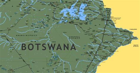 Botswana Map - Detailed Map of Botswana Safari Lodges and Destinations