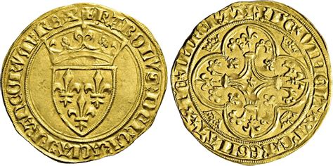 NumisBids: Gorny & Mosch Auction 298, Lot 2570 : FRANKREICH Karl VI., 1380 - 1422. Ecu d´or a la ...