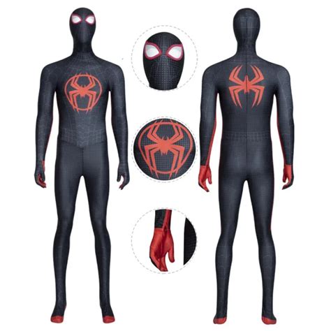 SPIDER-MAN ACROSS THE Spider-Verse Miles Morales Venom Cosplay Costume ...