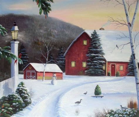 Snowy Christmas Snowman Oil Painting | Painting, Oil painting frames ...