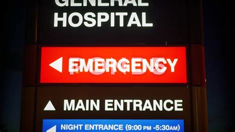 4K General Hospital Emergency Room Sign, Red Markings with Arrow Stock Footage,#Room#Sign# ...