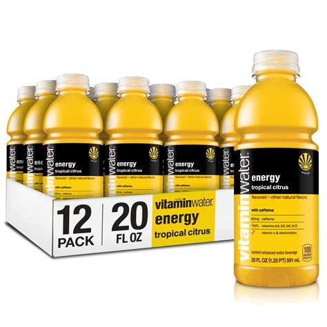 Buy water energy electrolyte enhanced water w/ s, tropical citrus drinks, 20 fl oz, 12 Pack ...