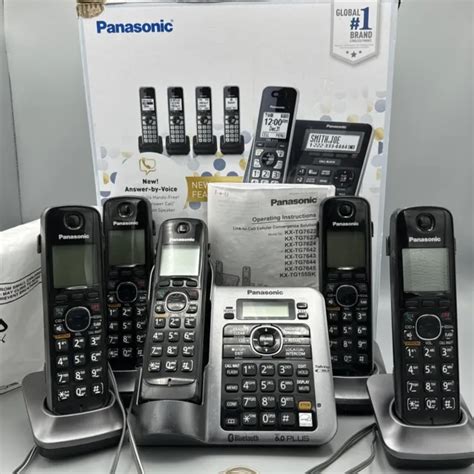 PANASONIC KX-TG985SK HD Link2Cell Cordless Telephones Phones 5 Handset ...