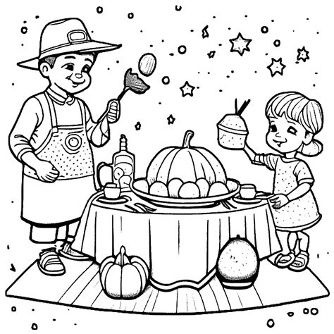 Kitchen Table Coloring Page