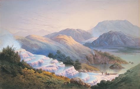 Pink and White Terraces, Lake Rotomahana and Mount Tarawera. · ourheritage.ac.nz | OUR Heritage