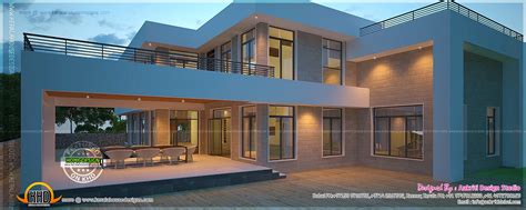 New modern villa exterior - Kerala home design and floor plans