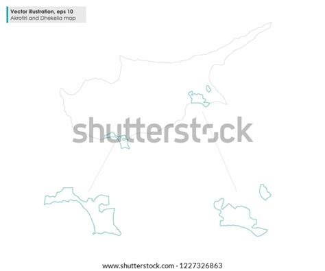 Akrotiri Dhekelia Map Regions Vector Line Stock Vector (Royalty Free) 1227326863 | Shutterstock