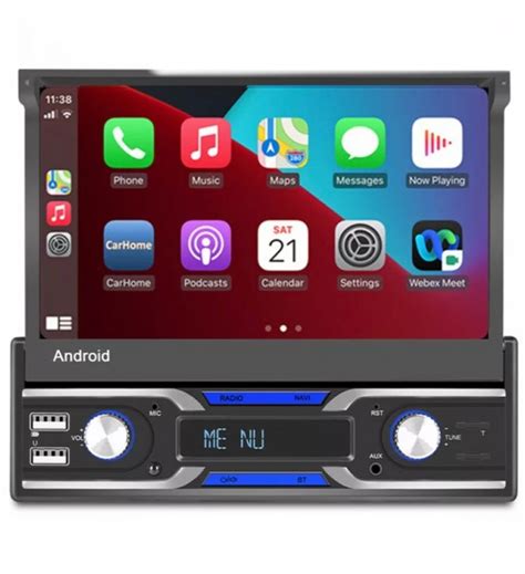 Wireless Apple CarPlay Single Din Pop Out Touchscreen Head Unit