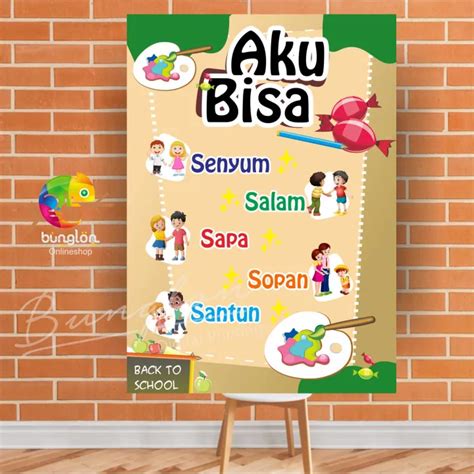 Poster Aku Bisa 5S, Pedoman Ruang Kelas, Edukasi Anak, 5S, Dll Custom Desain | Lazada Indonesia