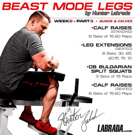 Hunter Labrada. Legs Workout. LABRADA. | Gym workout chart, Workout chart, Leg workout