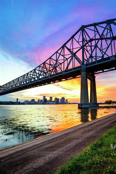 Skyline & Bridge, New Orleans, La Digital Art by Claudia Uripos - Fine Art America