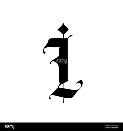 Letter I, in the Gothic style. Vector. Alphabet. The symbol is isolated ...