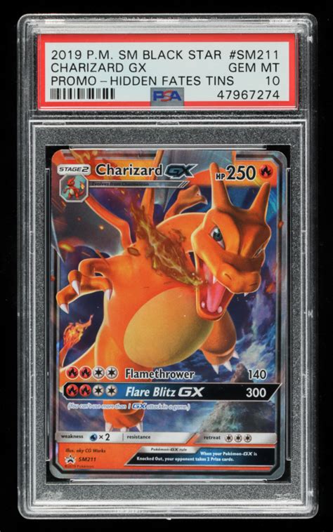 Charizard GX 2019 Pokemon Sun and Moon Hidden Fates Tins #SM211 (PSA 10) | Pristine Auction