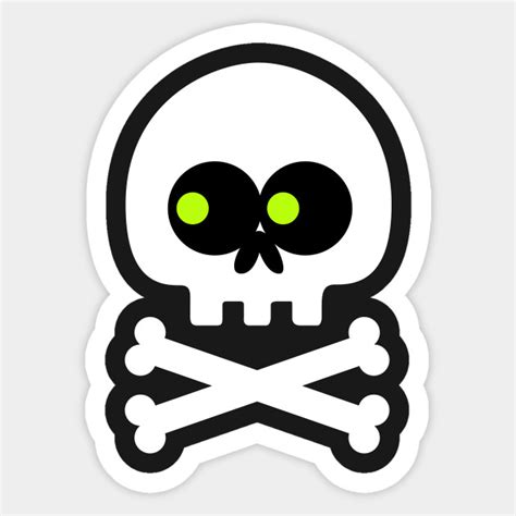 Skull Crossbones Emoji - Halloween - Sticker | TeePublic