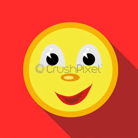 Smiling face icon in flat style - stock vector 3221376 | Crushpixel