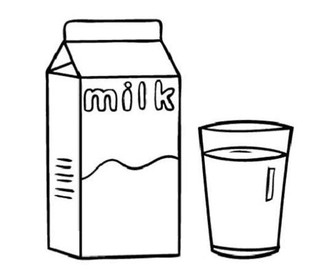 a box and a glass of milk coloring sheet | Milk drawing, Milk art ...