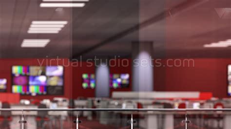 Newsroom Backgrounds – Pack 1 (red) | VirtualStudioSets.com