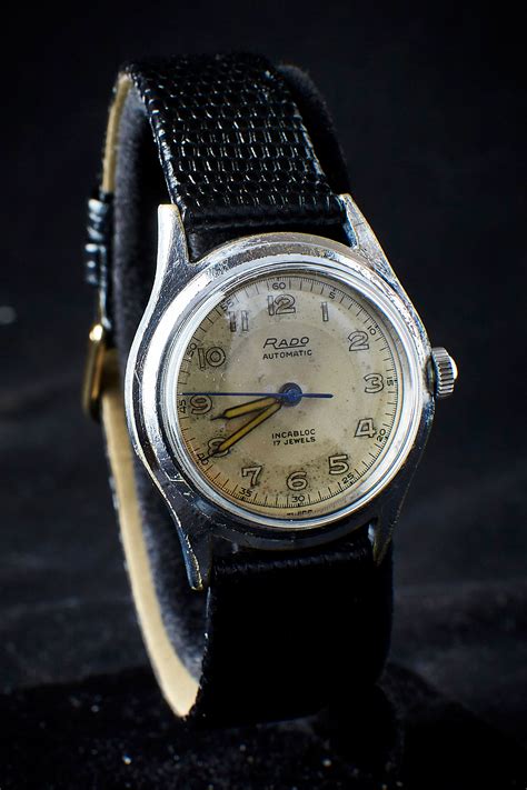 Vintage Military Style Watch - Unisex WWII Rado 1940s Automatic - Warranty - FREE SHIPPING