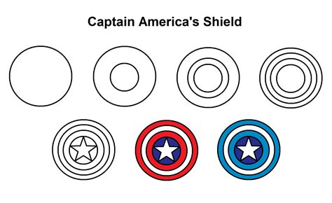 How To Draw Captain America Shield Step By Step | Images and Photos finder