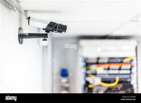 a cctv security surveillance camera in a server room Stock Photo - Alamy