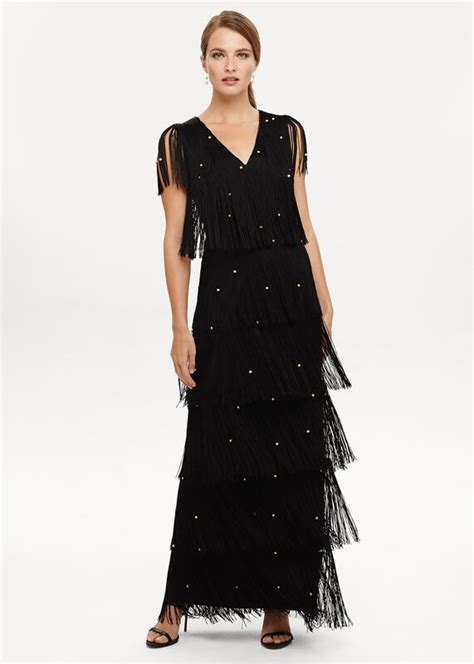 Kandice Fringe Dress | Black tie dress, Maxi dress, Phase eight dresses