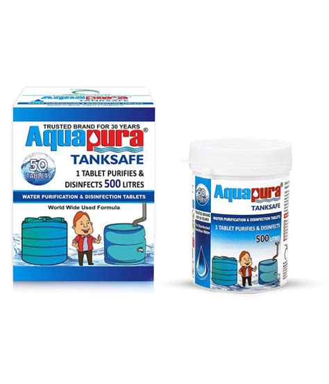 Aquapura Water Purification Tablets, Each Tablet for 500 litres, 50 Tablets Pack, 3 Years Shelf ...