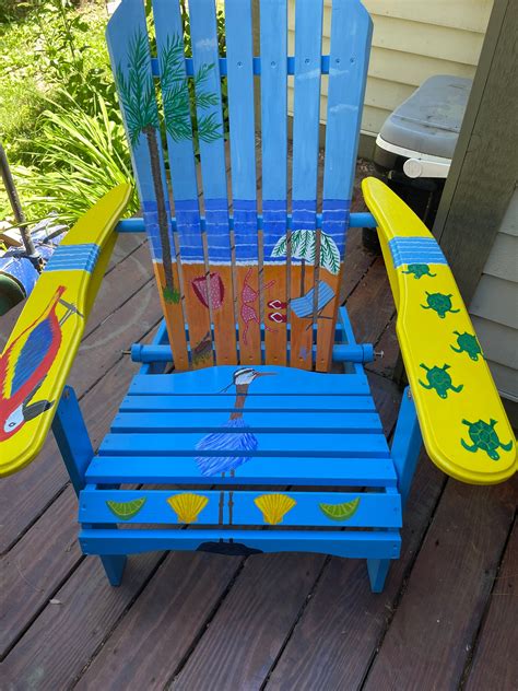 Adirondack Chair Custom Colors Margaritaville Beach Hand Painted Bright ...