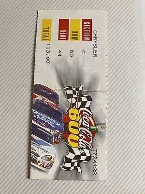 Coca Cola 600 Racing Ticket | eBay