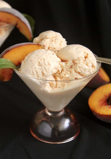 Peach Ice Cream (Quick and Easy Blender Recipe) - Christina's Cucina